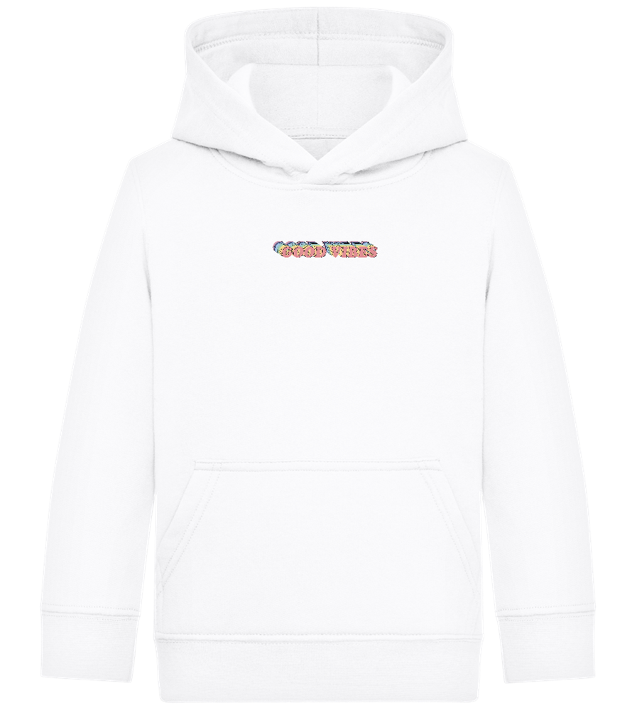 Good Vibes Rainbow Design - Comfort Kids Hoodie_WHITE_front