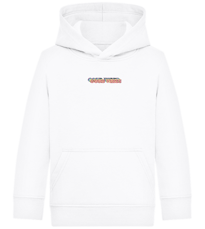 Good Vibes Rainbow Design - Comfort Kids Hoodie_WHITE_front