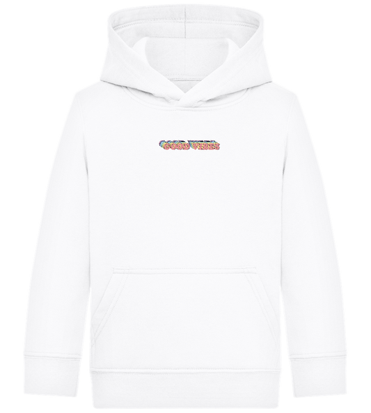 Good Vibes Rainbow Design - Comfort Kids Hoodie_WHITE_front