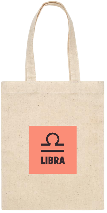 Zodiac Libra Design - Essential small colored handle gift bag_BEIGE_front