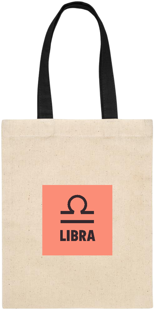 Zodiac Libra Design - Essential small colored handle gift bag_BLACK_front