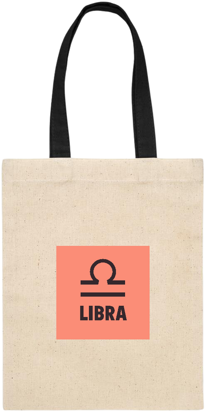 Zodiac Libra Design - Essential small colored handle gift bag_BLACK_front