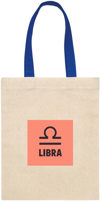 Zodiac Libra Design - Essential small colored handle gift bag_ROYAL BLUE_front