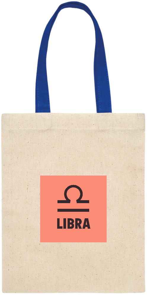 Zodiac Libra Design - Essential small colored handle gift bag_ROYAL BLUE_front