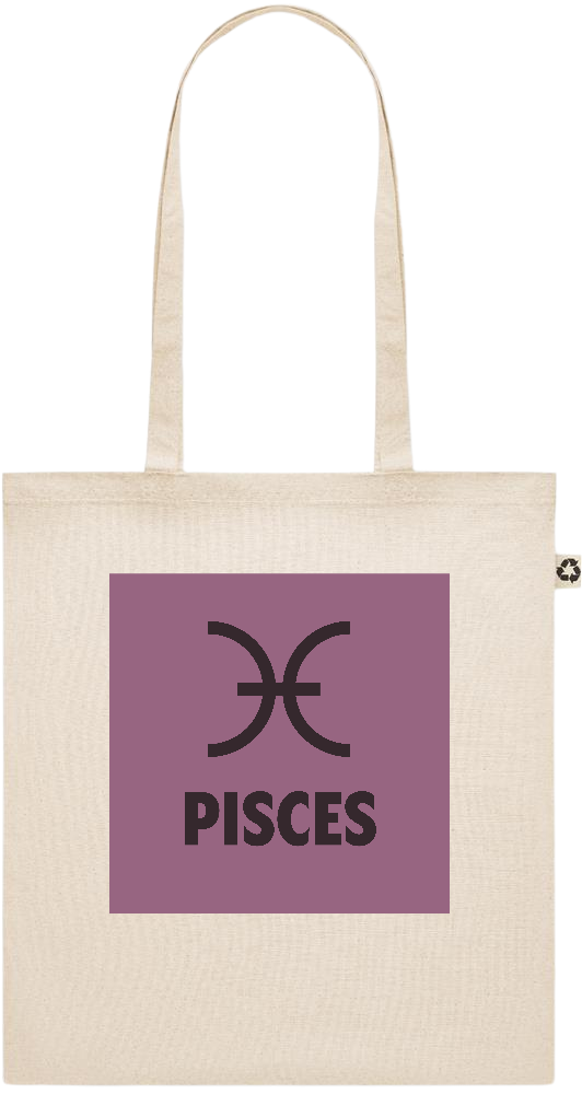 Zodiac Pisces Design - Recycled cotton shopping bag_BEIGE_front