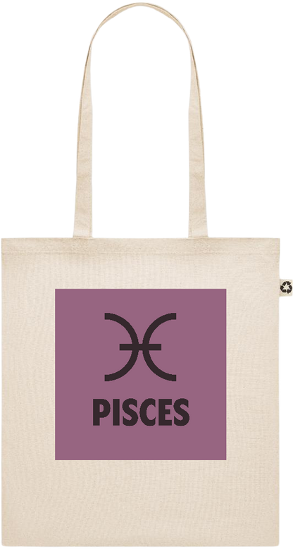 Zodiac Pisces Design - Recycled cotton shopping bag_BEIGE_front