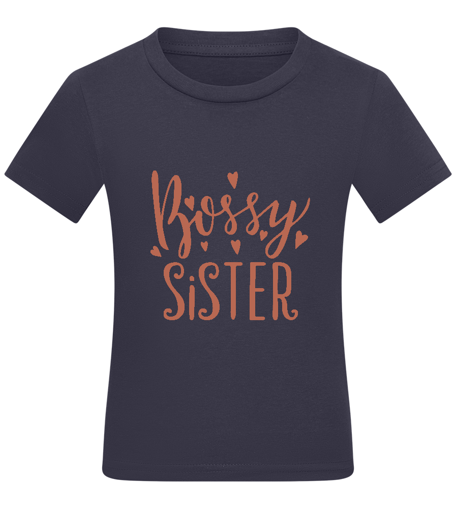 Bossy Sister Text Design - Comfort kids fitted t-shirt_FRENCH NAVY_front