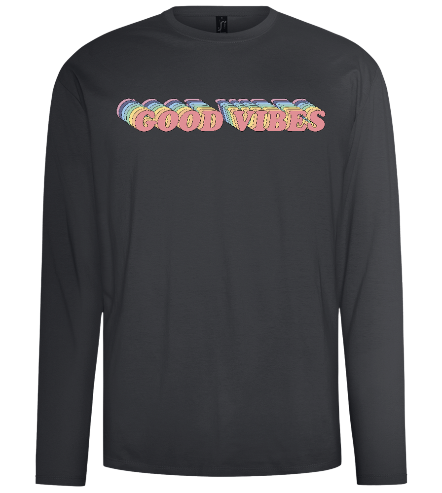 Good Vibes Rainbow Design - Comfort men's long sleeve t-shirt_DARK GRAY_front