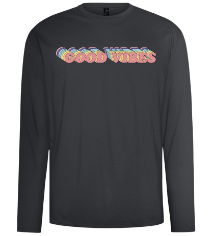 Good Vibes Rainbow Design - Comfort men's long sleeve t-shirt_DARK GRAY_front