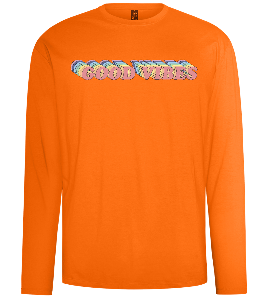 Good Vibes Rainbow Design - Comfort men's long sleeve t-shirt_ORANGE_front