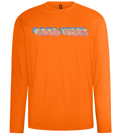 Good Vibes Rainbow Design - Comfort men's long sleeve t-shirt_ORANGE_front