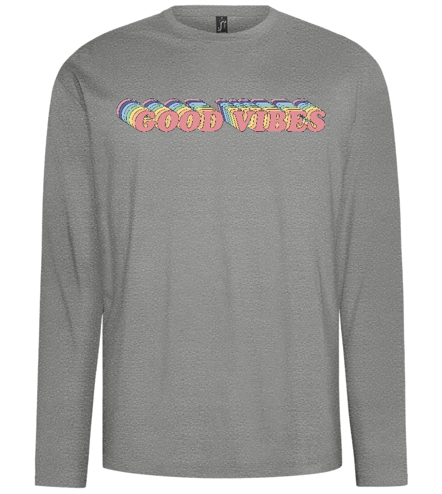 Good Vibes Rainbow Design - Comfort men's long sleeve t-shirt_ORION GREY_front