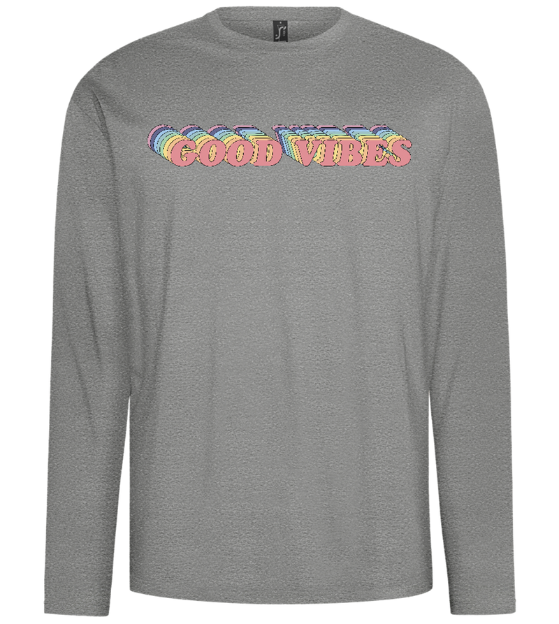 Good Vibes Rainbow Design - Comfort men's long sleeve t-shirt_ORION GREY_front