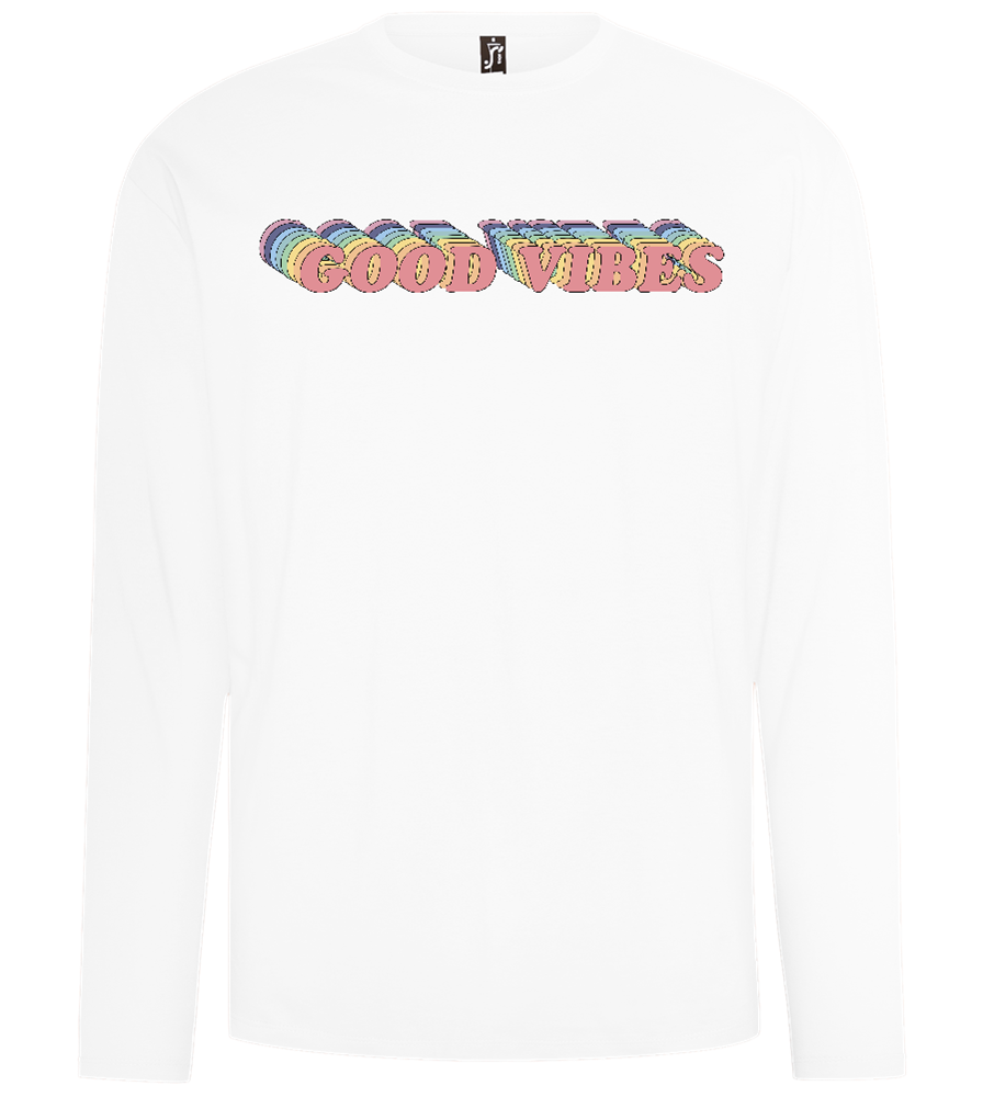 Good Vibes Rainbow Design - Comfort men's long sleeve t-shirt_WHITE_front