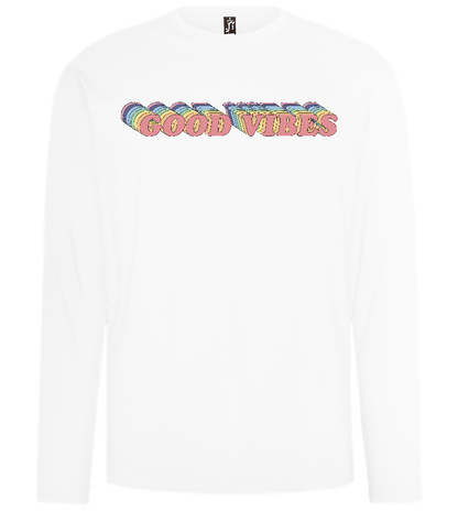 Good Vibes Rainbow Design - Comfort men's long sleeve t-shirt_WHITE_front