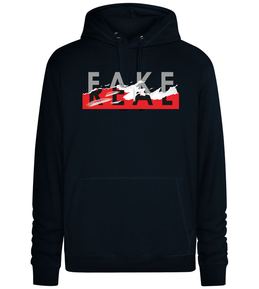 Fake Real Design - Premium unisex hoodie_BLACK_front