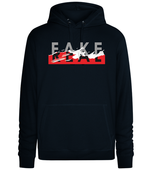 Fake Real Design - Premium unisex hoodie_BLACK_front