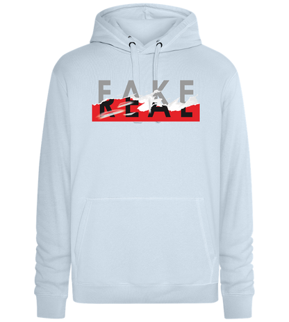 Fake Real Design - Premium unisex hoodie_CREAMY BLUE_front