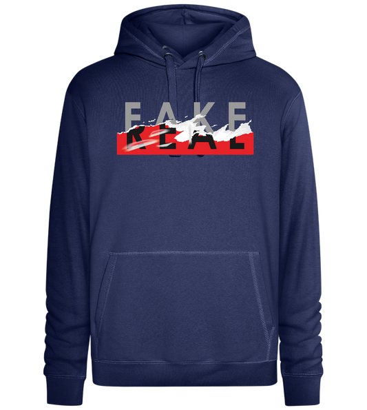 Fake Real Design - Premium unisex hoodie_DENIM CHINA_front