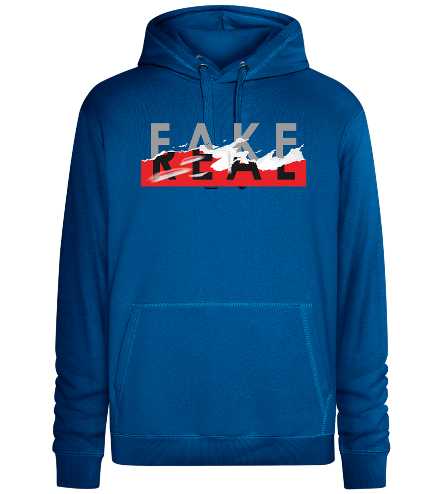 Fake Real Design - Premium unisex hoodie_ROYAL_front