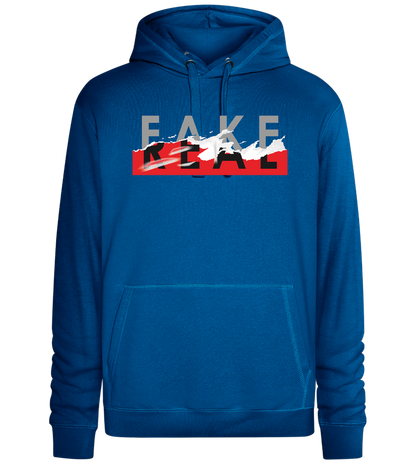 Fake Real Design - Premium unisex hoodie_ROYAL_front