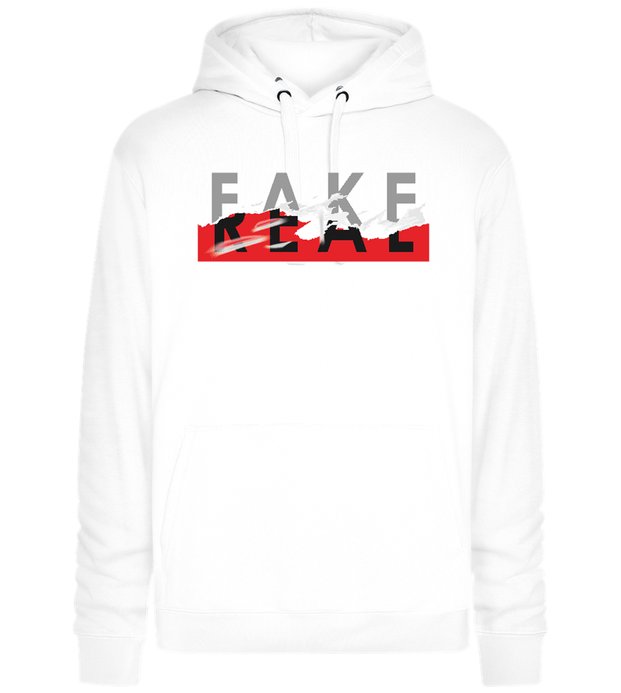 Fake Real Design - Premium unisex hoodie_WHITE_front