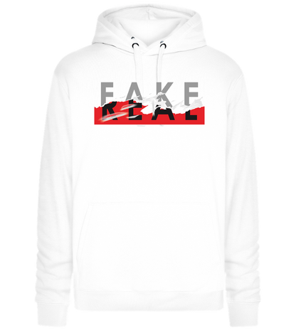 Fake Real Design - Premium unisex hoodie_WHITE_front