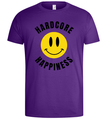 Happiness Goes Hardcore Design - Basic men's t-shirt_DARK PURPLE_front