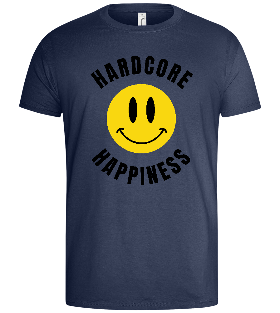 Happiness Goes Hardcore Design - Basic men's t-shirt_DENIM_front