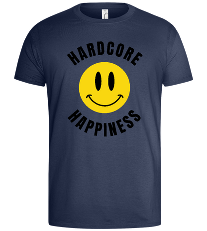 Happiness Goes Hardcore Design - Basic men's t-shirt_DENIM_front