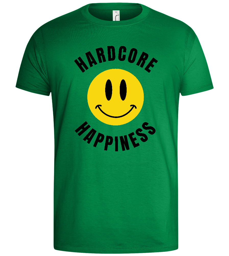 Happiness Goes Hardcore Design - Basic men's t-shirt_MEADOW GREEN_front