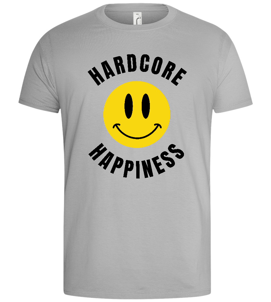 Happiness Goes Hardcore Design - Basic men's t-shirt_PURE GRAY_front