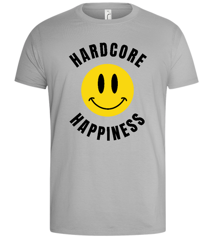 Happiness Goes Hardcore Design - Basic men's t-shirt_PURE GRAY_front