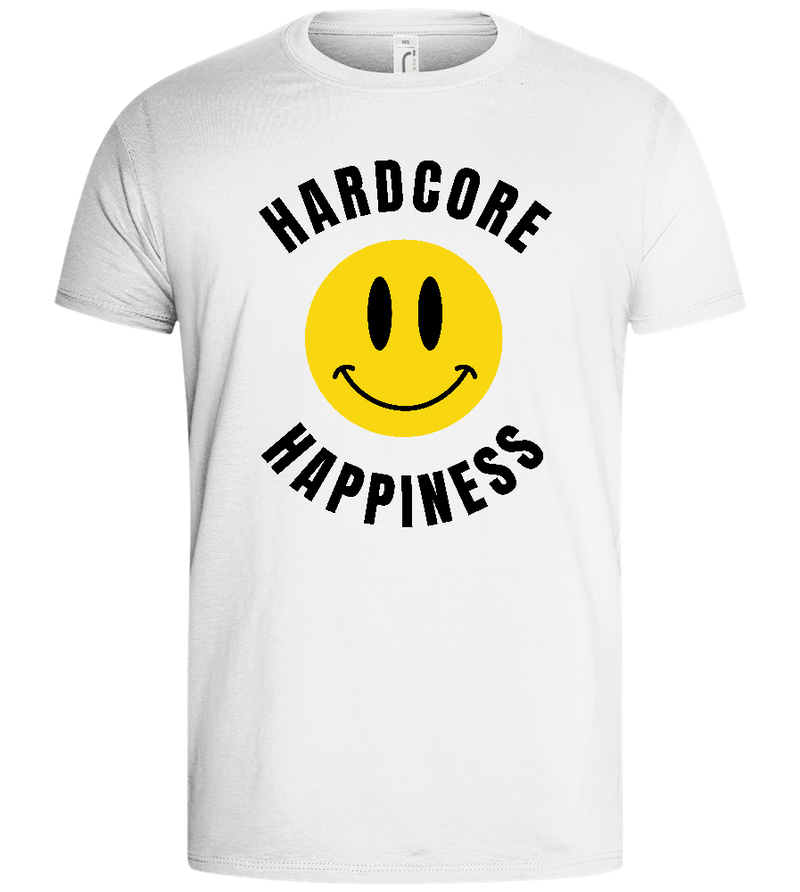 Happiness Goes Hardcore Design - Basic men's t-shirt_WHITE_front