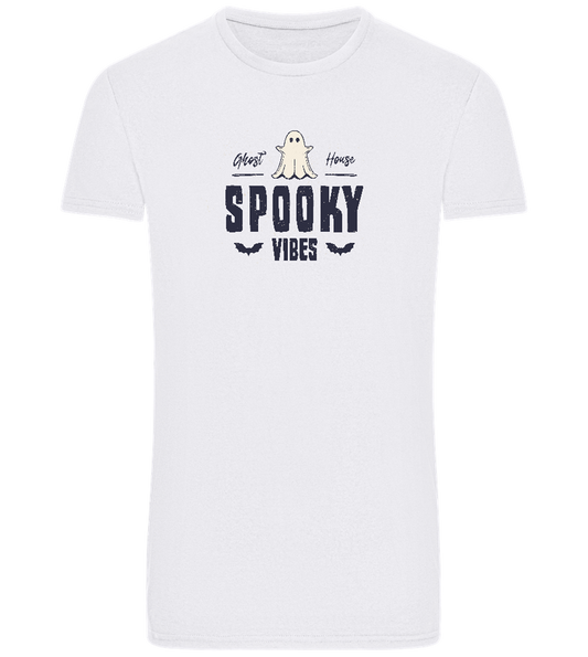 Spooky Vibe Design - Basic men's fitted t-shirt_WHITE_front