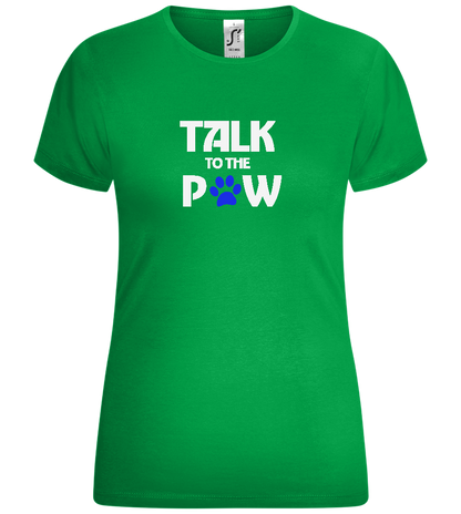 Talk to the Paw Design - Comfort women's t-shirt_MEADOW GREEN_front