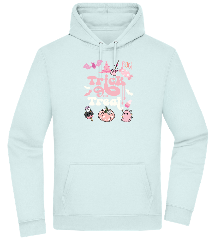 Pink Trick or Treat Design - Premium Essential Unisex Hoodie_ARCTIC BLUE_front