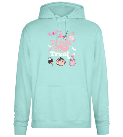 Pink Trick or Treat Design - Premium Essential Unisex Hoodie_ARCTIC BLUE_front