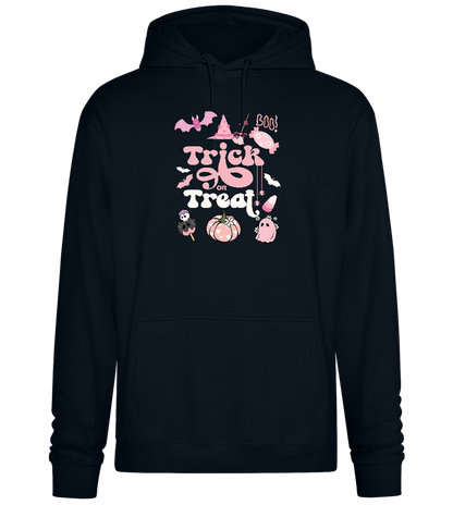 Pink Trick or Treat Design - Premium Essential Unisex Hoodie_BLACK_front