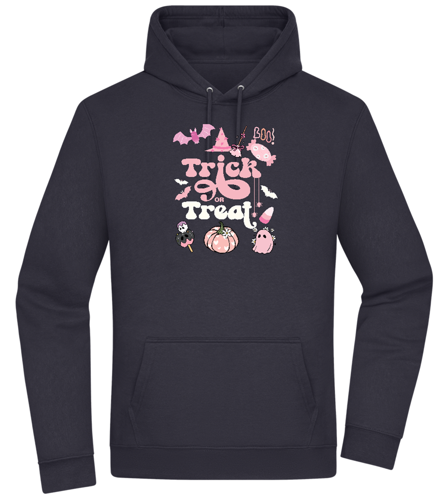 Pink Trick or Treat Design - Premium Essential Unisex Hoodie_FRENCH NAVY_front