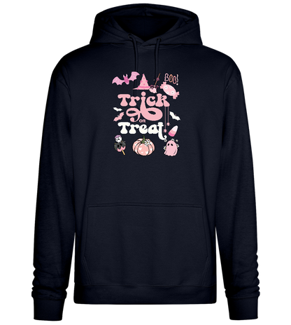 Pink Trick or Treat Design - Premium Essential Unisex Hoodie_FRENCH NAVY_front