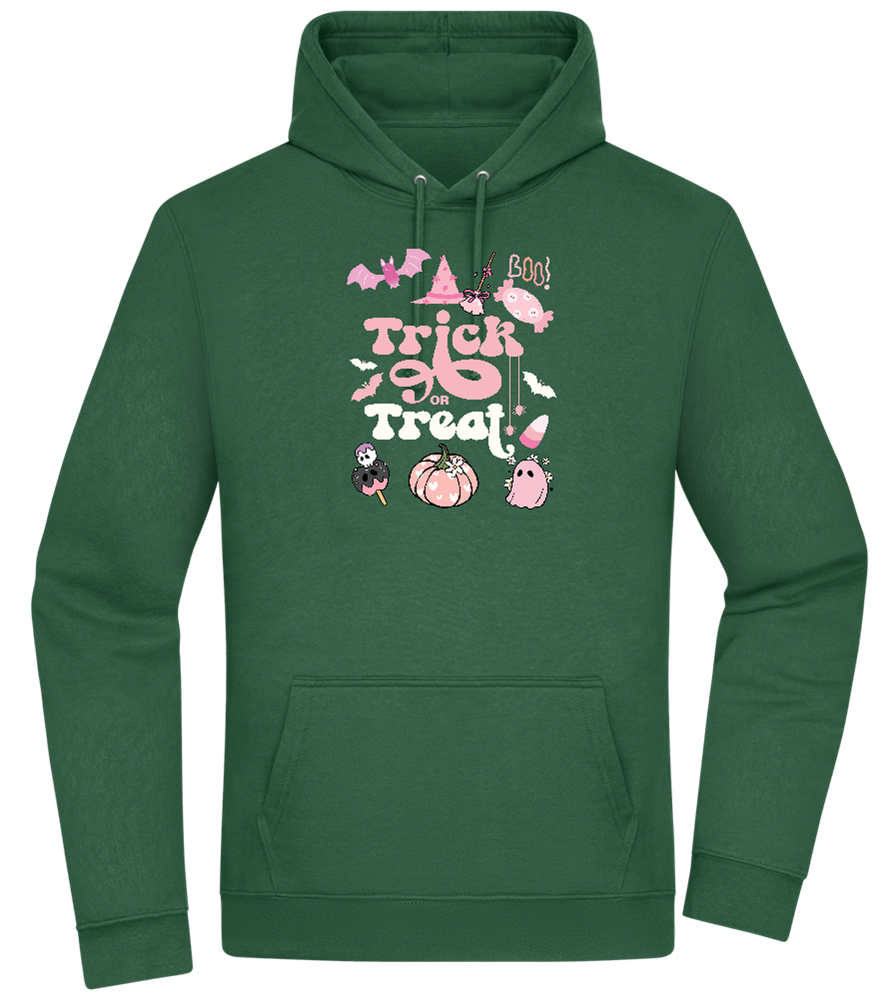 Pink Trick or Treat Design - Premium Essential Unisex Hoodie_GREEN BOTTLE_front