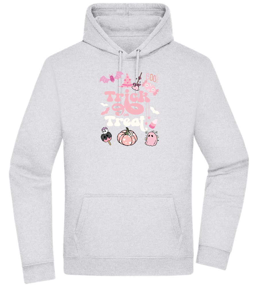 Pink Trick or Treat Design - Premium Essential Unisex Hoodie_ORION GREY II_front