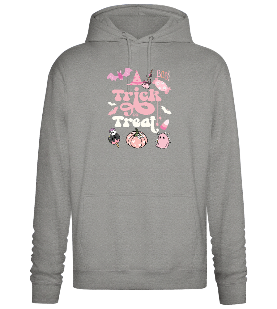 Pink Trick or Treat Design - Premium Essential Unisex Hoodie_ORION GREY II_front