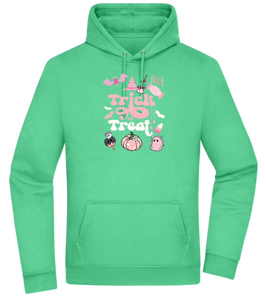 Pink Trick or Treat Design - Premium Essential Unisex Hoodie_SPRING GREEN_front