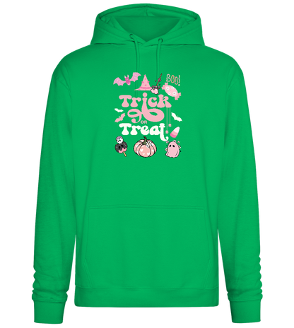 Pink Trick or Treat Design - Premium Essential Unisex Hoodie_SPRING GREEN_front