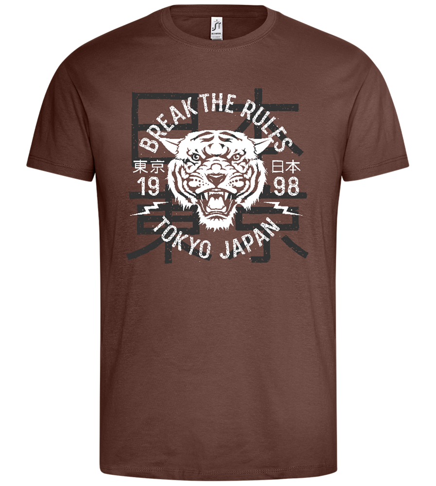 Unleash the Tiger Design - Premium men's t-shirt_CHOCOLATE_front