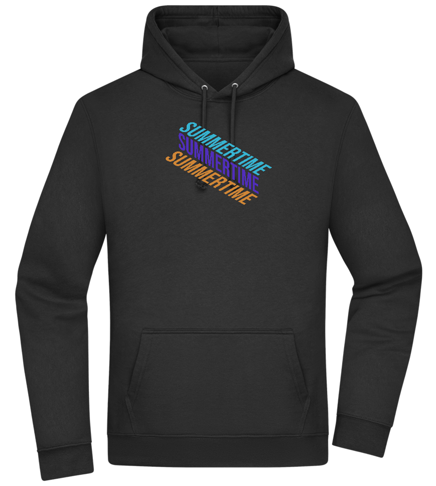 Summertime Text Design - Premium Essential Unisex Hoodie_BLACK_front