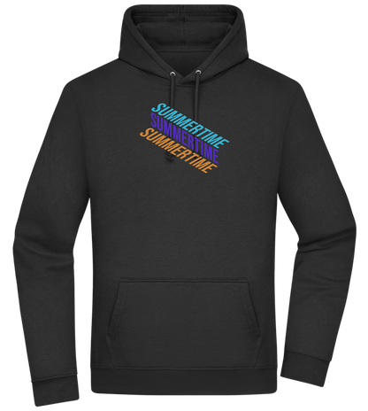 Summertime Text Design - Premium Essential Unisex Hoodie_BLACK_front