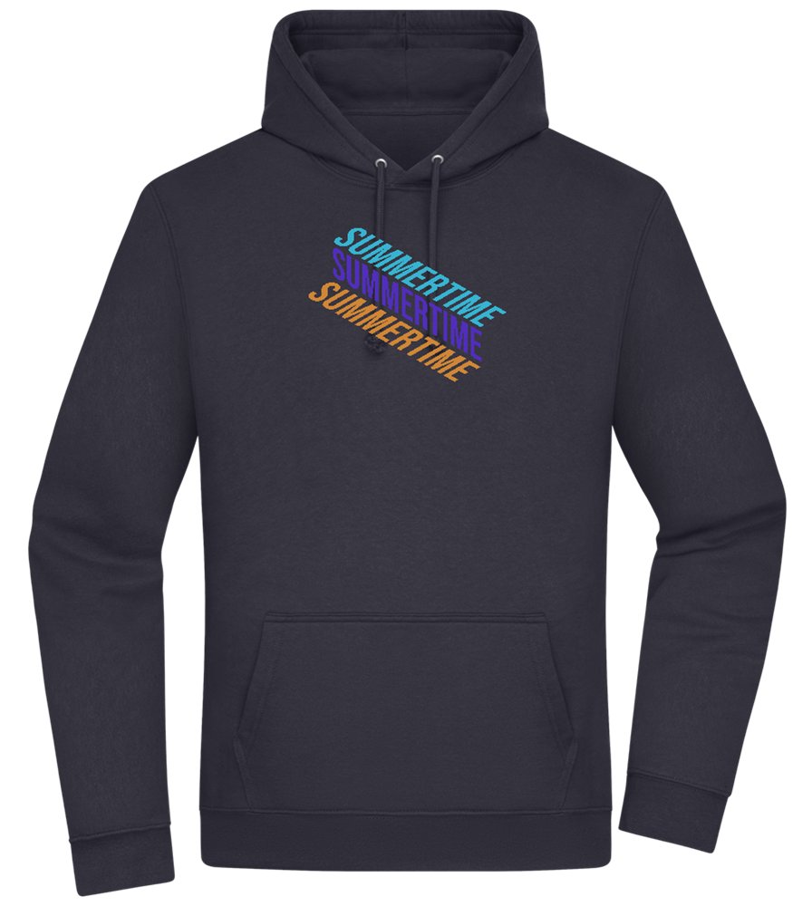 Summertime Text Design - Premium Essential Unisex Hoodie_FRENCH NAVY_front